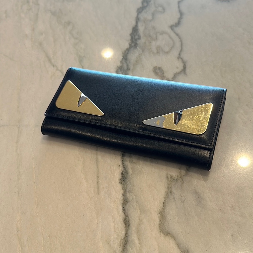 Fendi Black and Gold Key & Card Holder